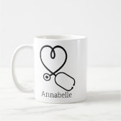 ER Zuster Medical Assistant Love Heart Persoonlijk Koffiemok (Links)