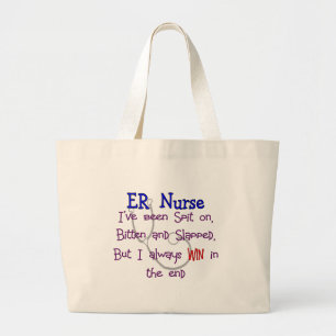 ER Zuster "SPIT ON BITTEN and SLAPPED" Grote Tote Bag