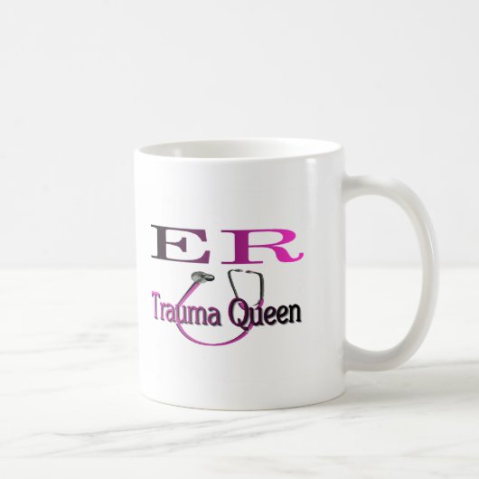 ER Zuster "Trauma Queen" Shirt/Gifts Koffiemok (Rechts)