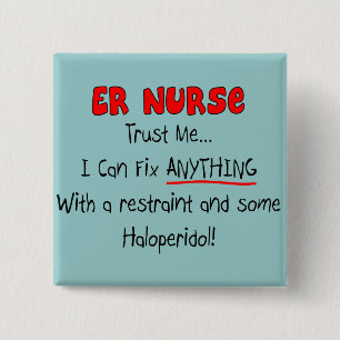 ER Zuster "Trust Me" Funny T-Shirts & Gifts Vierkante Button 5,1 Cm