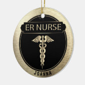 ER 👩 ⚕️ - zwart en goud Keramisch Ornament (Links)