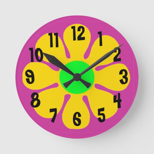 Era Groovy Flower Clock uit 1960 Ronde Klok (Voorkant)