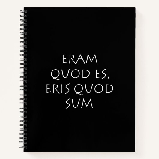 Eram quod es eris quod sum notitieboek (Voorkant)