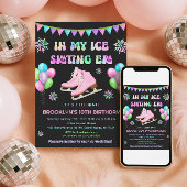 Eras Ice Skating Birthday Invitation Kaart