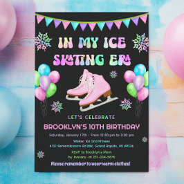 Eras Ice Skating Birthday Invitation Kaart