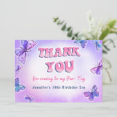 Eras verjaardagsfeestje bedankje bedankkaart (Staand voorkant)