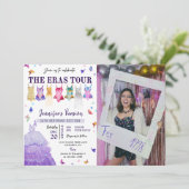 Eras verjaardagsfeestje foto uitnodiging (Staand voorkant)