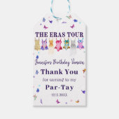 Eras verjaardagsfeestje vlinders dank je cadeaulabel (Voorkant)