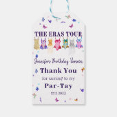 Eras verjaardagsfeestje vlinders dank je cadeaulabel (Achterkant)