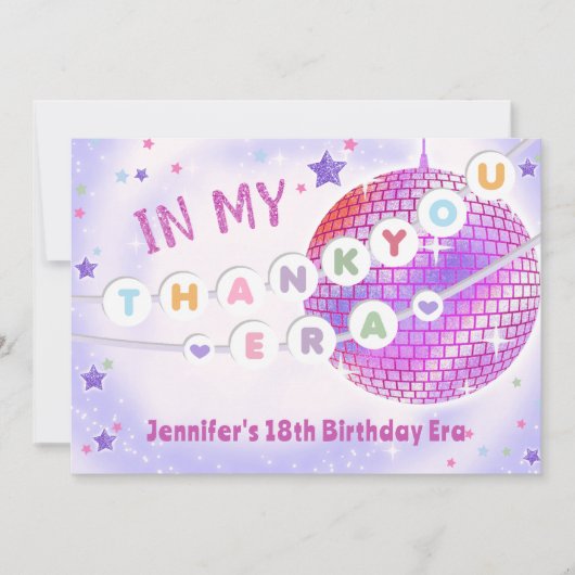 Eras Verjaardagsfeestje Vriendschap Armband Bedankkaart (Voorkant)