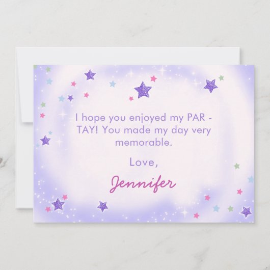 Eras Verjaardagsfeestje Vriendschap Armband Bedankkaart (Achterkant)