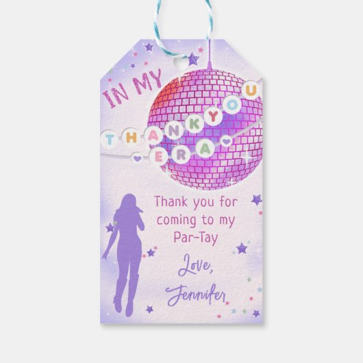 Eras Verjaardagsfeestje Vriendschap Armband Dank u Cadeaulabel (Achterkant)