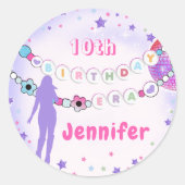 Eras Verjaardagsfeestje Vriendschap Armband Ronde Sticker (Voorkant)