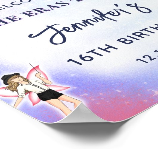 Eras Verjaardagsfeestje Welkom Poster (Hoek)