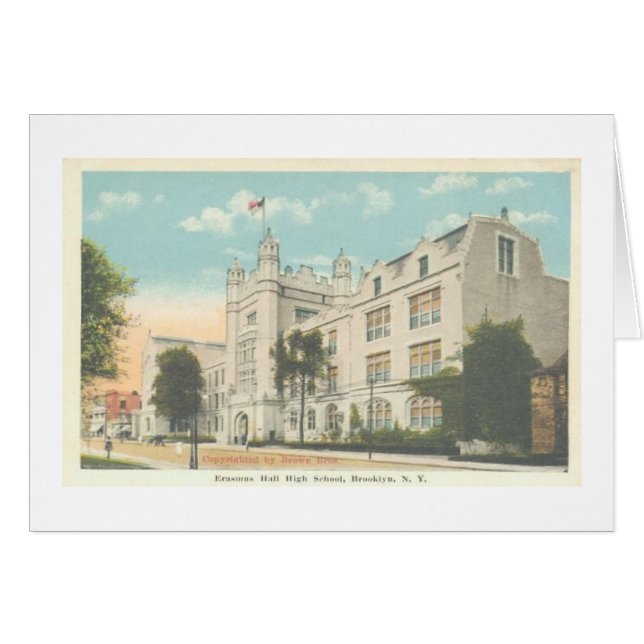 Erasmus Hall High School Brooklyn NY Card (Voorkant Horizontaal)