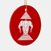 Erawan Drie leidde Olifant Lao/van Laos Vlag Keramisch Ornament (Rechts)