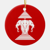 Erawan Drie leidde Olifant Lao/van Laos Vlag Keramisch Ornament (Voorkant)