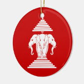 Erawan Drie leidde Olifant Lao/van Laos Vlag Keramisch Ornament (Links)