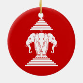 Erawan Drie leidde Olifant Lao/van Laos Vlag Keramisch Ornament (Achterkant)
