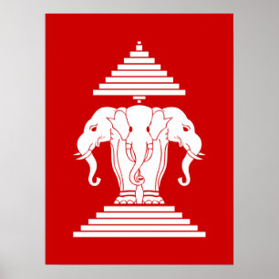 Erawan Driekoppige Olifant Laotiaanse / Laoziaanse Poster