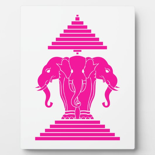 Erawan Roze Driekoppige Olifant Laotiaanse / Laoti Fotoplaat (Voorkant)