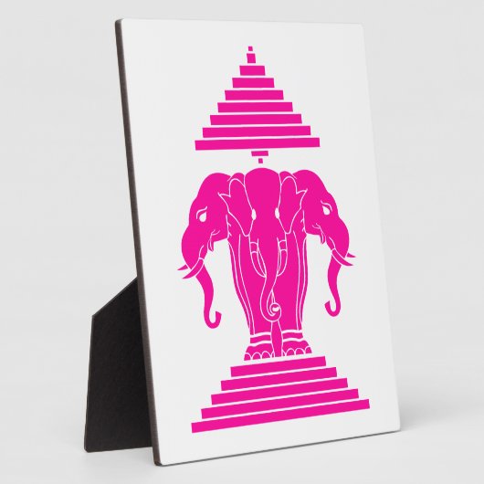 Erawan Roze Driekoppige Olifant Laotiaanse / Laoti Fotoplaat (Zijkant)