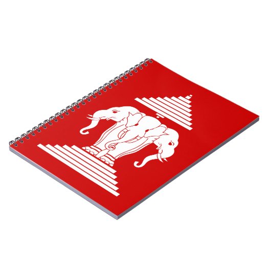 Erawan Three Headed Elephant Lao / Laos Flag Notitieboek (Linkerzijde)