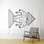 Erawan Three Headed Elephant Lao / Laos Flag Wandkleed (In Situ (horizontaal))