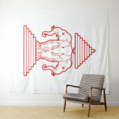 Erawan Three Headed Elephant Lao / Laos Flag Wandkleed (In Situ (horizontaal))