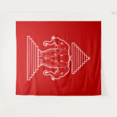 Erawan Three Headed Elephant Lao / Laos Flag Wandkleed (Voorkant (horizontaal))
