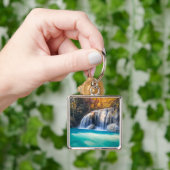 Erawan Waterfall in de provincie Kanjanaburi Thail Sleutelhanger (Hand)