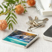 Erawan Waterfall in de provincie Kanjanaburi Thail Sleutelhanger (Zijkant)