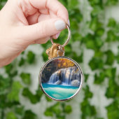 Erawan Waterfall in de provincie Kanjanaburi Thail Sleutelhanger (Hand)