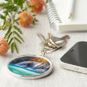 Erawan Waterfall in de provincie Kanjanaburi Thail Sleutelhanger (Zijkant)