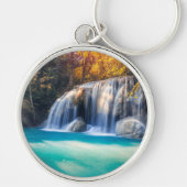 Erawan Waterfall in de provincie Kanjanaburi Thail Sleutelhanger (Voorkant)