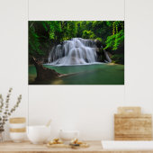 Erawan Waterfall | Kanchanaburi, Thailand Poster (Keuken)