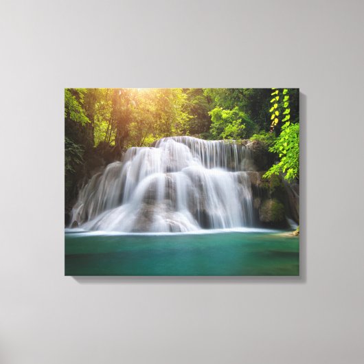 Erawan Waterfall | Kanjanaburi Thailand Canvas Afdruk (Voorkant)