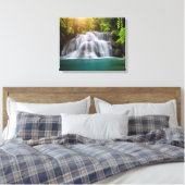 Erawan Waterfall | Kanjanaburi Thailand Canvas Afdruk (Insitu (Slaapkamer))