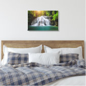 Erawan Waterfall | Kanjanaburi Thailand Canvas Afdruk (Insitu (Slaapkamer))