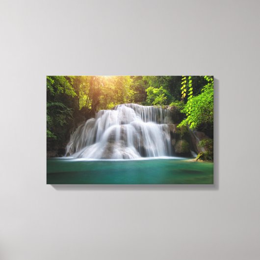 Erawan Waterfall | Kanjanaburi Thailand Canvas Afdruk (Voorkant)