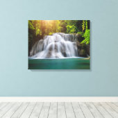 Erawan Waterfall | Kanjanaburi Thailand Canvas Afdruk (Insitu (Houten vloer))