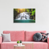 Erawan Waterfall | Kanjanaburi Thailand Canvas Afdruk (Insitu (Woonkamer))