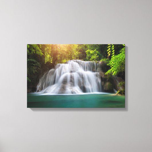 Erawan Waterfall | Kanjanaburi Thailand Canvas Afdruk (Voorkant)