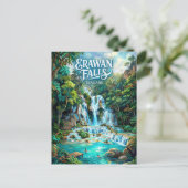 Erawan-watervallen Thailand Briefkaart (Staand voorkant)
