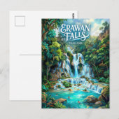 Erawan-watervallen Thailand Briefkaart (Voorkant / Achterkant)