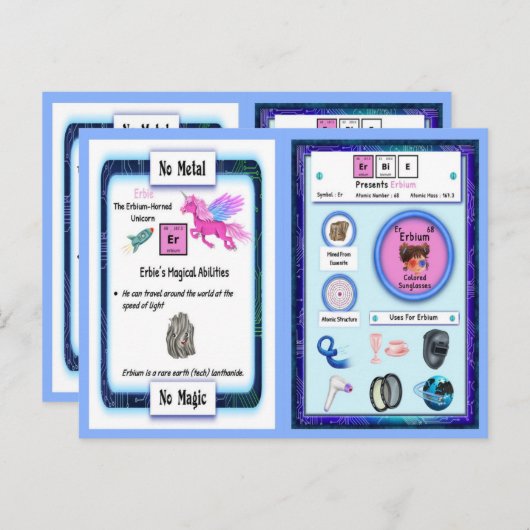 Erbie - Erbium Horn Unicorn Game Kaart (Voorkant / Achterkant)