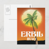 Erbil Irak Reisposter Briefkaart (Voorkant / Achterkant)