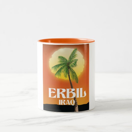 Erbil Irak Reisposter Tweekleurige Koffiemok (Center)
