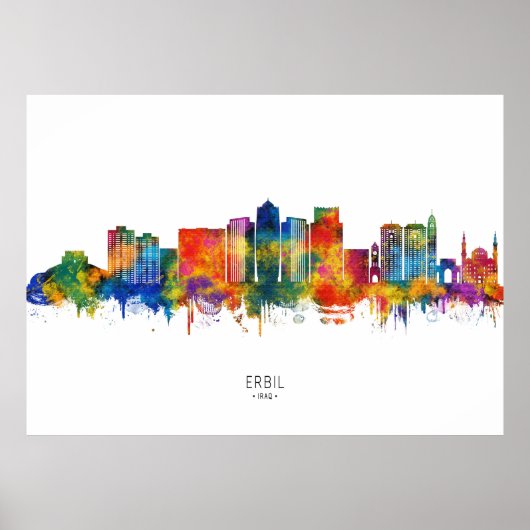 Erbil Irak Silhouet Poster (Voorkant)