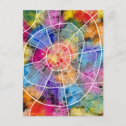 Erbil Irak Stadsplattegrond Briefkaart (Voorkant)